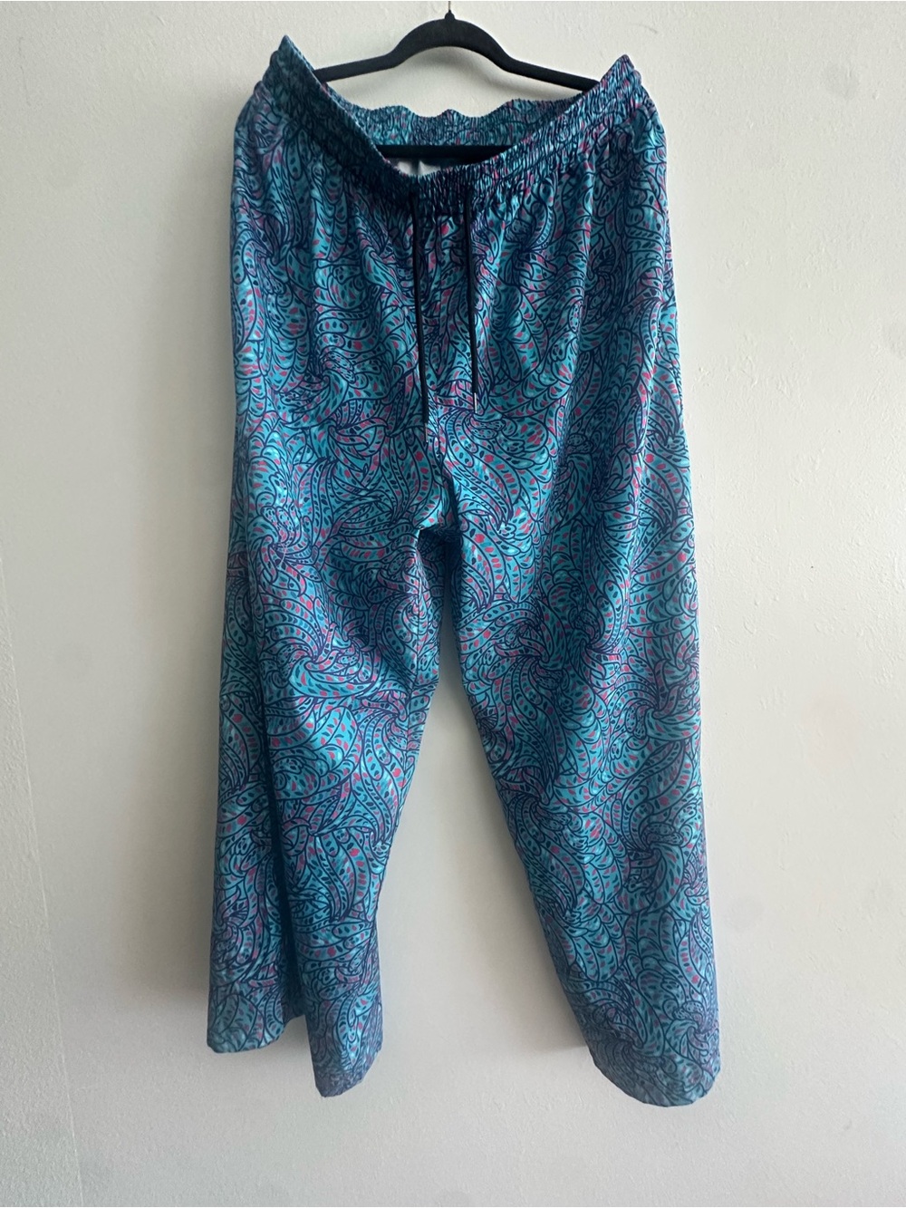 Women’s Teal Paisley Drawstring Pants